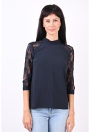 Women Blouse Object Objcam 3/4 Highneck Sky Captain